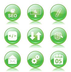 SEO Internet Sign Green Vector Button Icon Design Set 6 N10