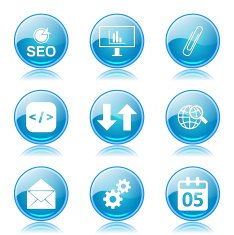 SEO Internet Sign Blue Vector Button Icon Design Set 6 N10