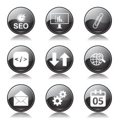 SEO Internet Sign Black Vector Button Icon Design Set 6 N10
