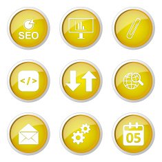 SEO Internet Sign Yellow Vector Button Icon Design Set 6 N9