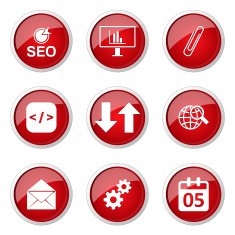 SEO Internet Sign Red Vector Button Icon Design Set 6 N9