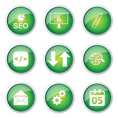 SEO Internet Sign Green Vector Button Icon Design Set 6 N11