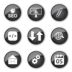 SEO Internet Sign Black Vector Button Icon Design Set 6 N11