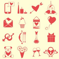Love symbols set