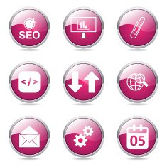SEO Internet Sign Pink Vector Button Icon Design Set 6 N12