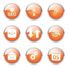 SEO Internet Sign Orange Vector Button Icon Design Set 6 N11