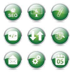 SEO Internet Sign Green Vector Button Icon Design Set 6 N12