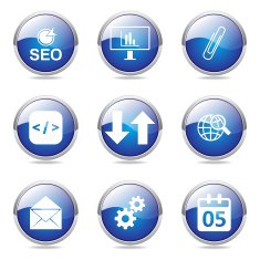 SEO Internet Sign Blue Vector Button Icon Design Set 6 N11