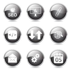 SEO Internet Sign Black Vector Button Icon Design Set 6 N12