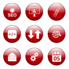 SEO Internet Sign Red Vector Button Icon Design Set 6 N10