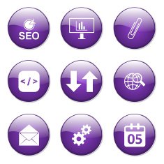 SEO Internet Sign Violet Vector Button Icon Design Set 6 N12