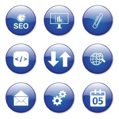 SEO Internet Sign Blue Vector Button Icon Design Set 6 N12