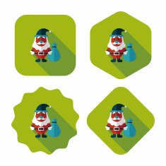 Santa Claus flat icon with long shadow eps10 N6