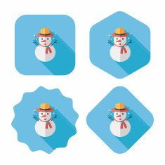 snowman flat icon with long shadow eps10 N20