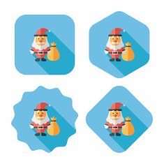 Santa Claus flat icon with long shadow eps10 N7