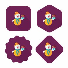 snowman flat icon with long shadow eps10 N23