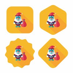 Santa Claus flat icon with long shadow eps10 N8
