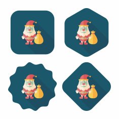 Santa Claus flat icon with long shadow eps10 N9