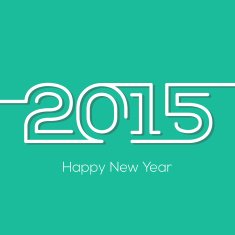 Happy new year 2015 greeting card design with shadow