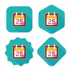 Calendar flat icon with long shadow eps10 N7