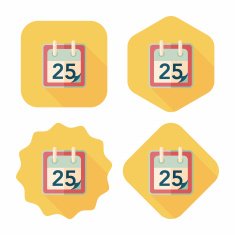 Calendar flat icon with long shadow eps10 N8