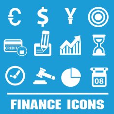 Financial icons clean vector