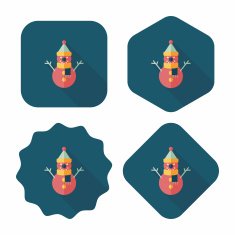 snowman flat icon with long shadow eps10 N29