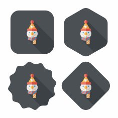 snowman flat icon with long shadow eps10 N31