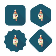 snowman flat icon with long shadow eps10 N33