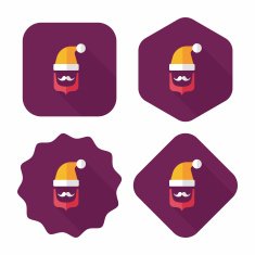 Santa Claus flat icon with long shadow eps10 N12