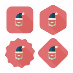 Santa Claus flat icon with long shadow eps10 N13