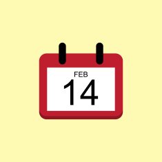 Vector Love Valentine Day Calendar