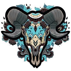 Cool Ram Skull
