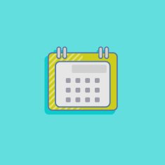 simple vector illustration with a calendar flat icon design