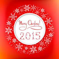 Christmas round frame with Congratulation Text and Snowflakes G