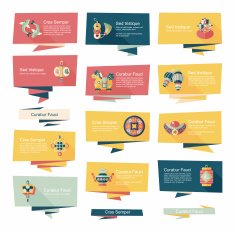 Chinese New Year flat banner background set eps10 N6