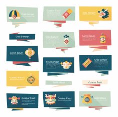 Chinese New Year flat banner background set eps10 N7