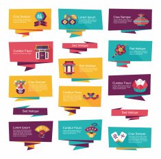 Chinese New Year flat banner background set eps10 N11
