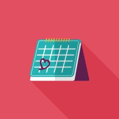 Valentine's Day February fourteen calendar flat icon eps10