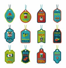 Chinese New Year tag flat banner background set eps10 N32