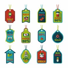 Chinese New Year tag flat banner background set eps10 N36