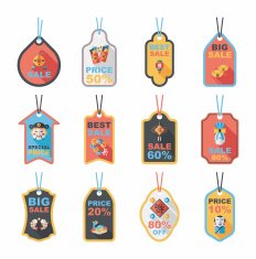 Chinese New Year tag flat banner background set eps10 N46