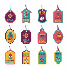 Chinese New Year tag flat banner background set eps10 N48