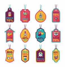 Chinese New Year tag flat banner background set eps10 N49