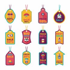 Chinese New Year tag flat banner background set eps10 N52