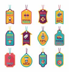 Chinese New Year tag flat banner background set eps10 N53