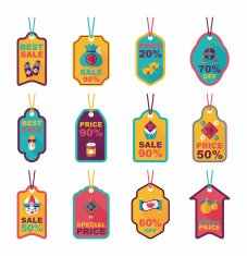 Chinese New Year tag flat banner background set eps10 N55