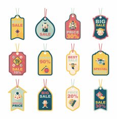 Chinese New Year tag flat banner background set eps10 N61