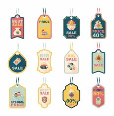 Chinese New Year tag flat banner background set eps10 N62