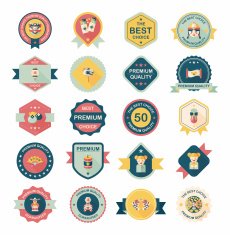 Chinese New Year badge flat banner design background set N41